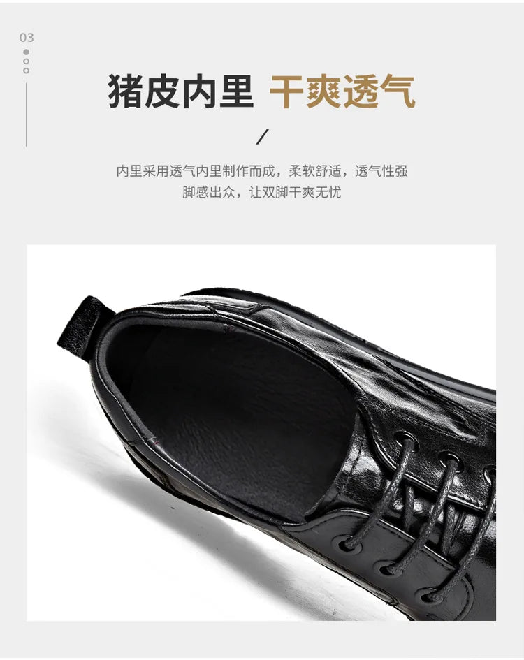 Business Formal Black Lace-up Style Leather Shoes for Men Spring Autumn New Designer Dress Shoes Male British Style Wedding Shoe