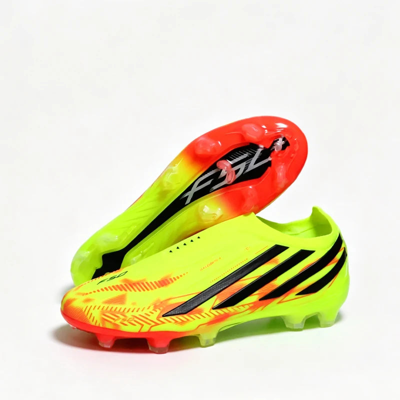 NEW Without-lace Mens Soccer Shoes Boys Training Non-Slip Turf Soccer Cleats TF/FG Football Sneakers Chuteira Campo 35-45