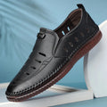 Solid Color Business Casual Shoes for Men Breathable Hallow Leather Sandals Male New Designer Fashion Summer Shoes Man