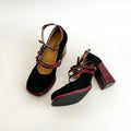 Designer New Spring Thick Heel Women Mary Jane Shoes Butterfly-knot Buckle Strap Shoes Ladies Elegant Party Dress Pumps