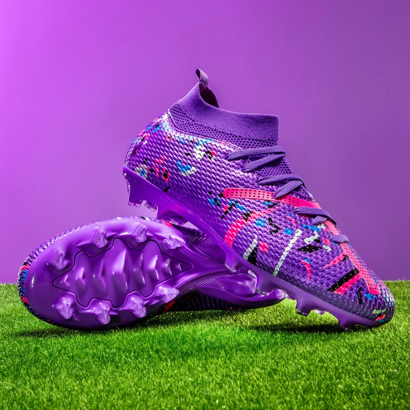 High-top FG soccer shoes for teens and adults, competition-specific, artificial turf sports training shoes