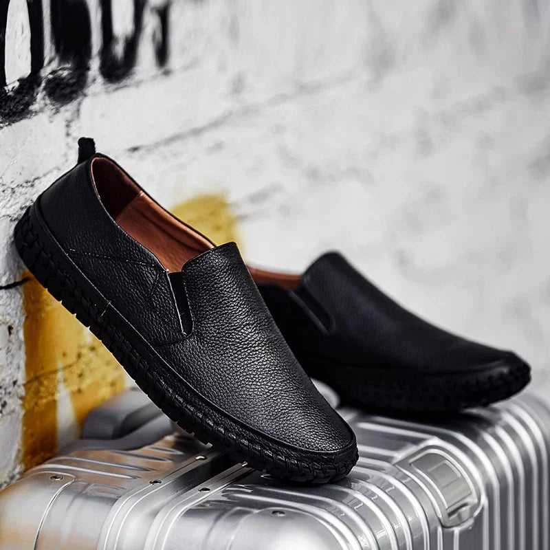 New Plus Size 49 50 Men Loafers Soft Moccasins Fashion Soft Spring Autumn Genuine Leather Shoes Men Casual Flats Driving Shoes