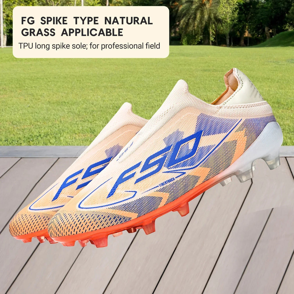 Classic Style AG FG football shoes PU Fabric Ventilated Upper TPU Wearproof Outsole Unisex Kids Outdoor Football Shoes