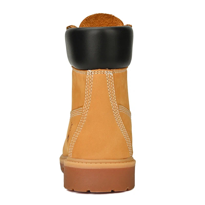 Boots Men High Top Boots High Quality Women Leather Shoes Fashion Outdoor Sneakers Men Lace Up Non-Slip Ankle Boots for Couple