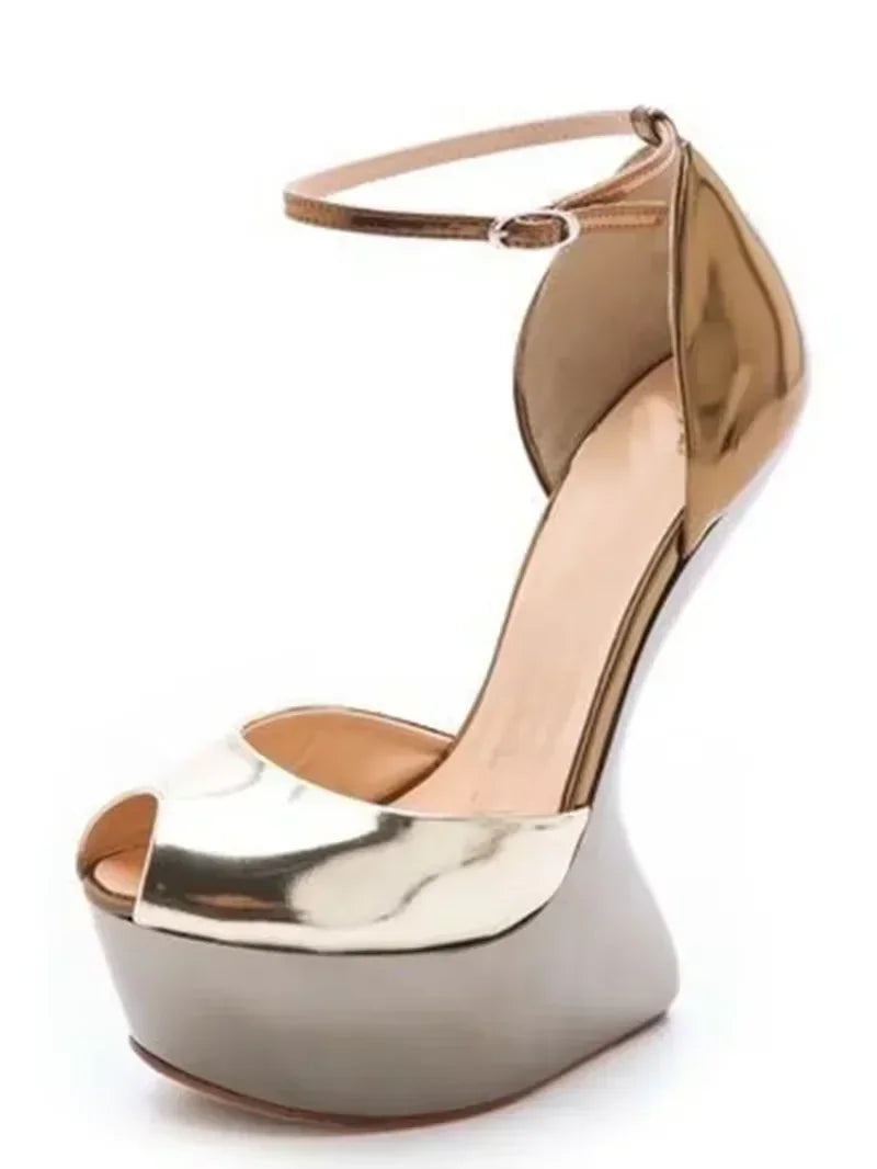 Strange Style Cross Tied Sandals Sexy Peep Toe Solid Accept Customized New Arrivals Fashion Women Runway Shoes