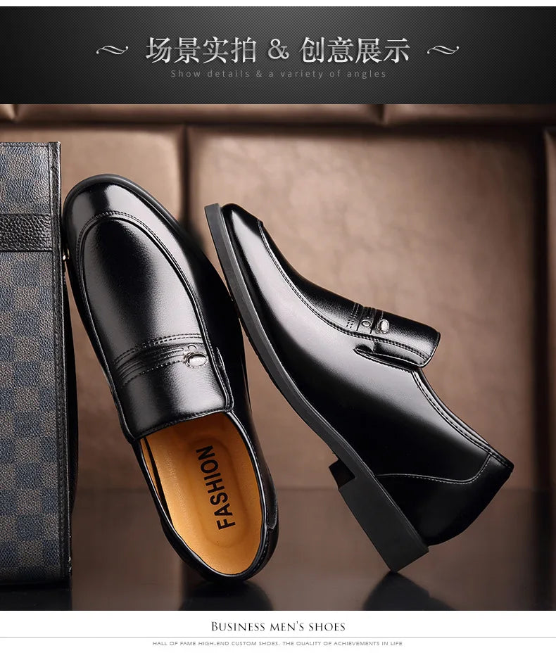 Autumn Increased 6 Cm Men Formal Shoes Hidden Heel Men's Wedding Oxfords Heighten Tall Male Dress Leather Footwear