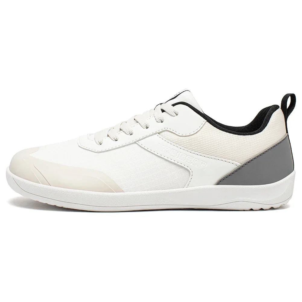 Wide Toe Shoes Mens Womens Minimalist Mesh Artificial Leather Sneakers Lace Up Lightweight Breathable Walking Shoes