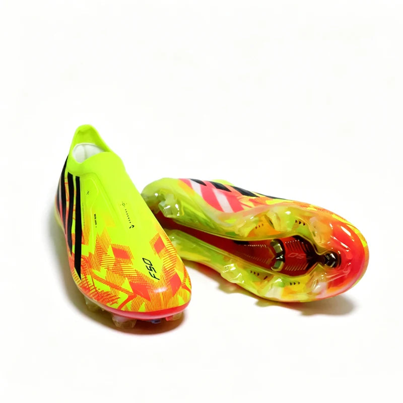 High Quality Plated-Sole Soccer Shoes Men Non-Slip Soccer Cleats NO-LACE Boys TF/FG Training Football Boots Chuteira Campo 26255