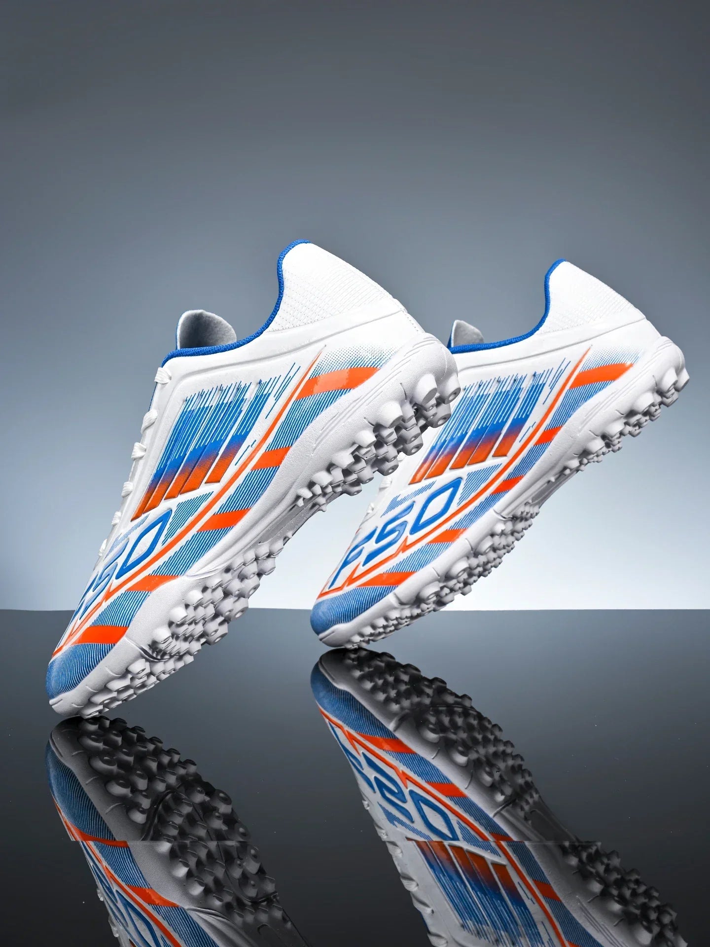 TF Soccer Cleats Children Kids Boys Girls PU Fabric Upper Rubber Sole Non-slip Wear-resistant Training Shoes