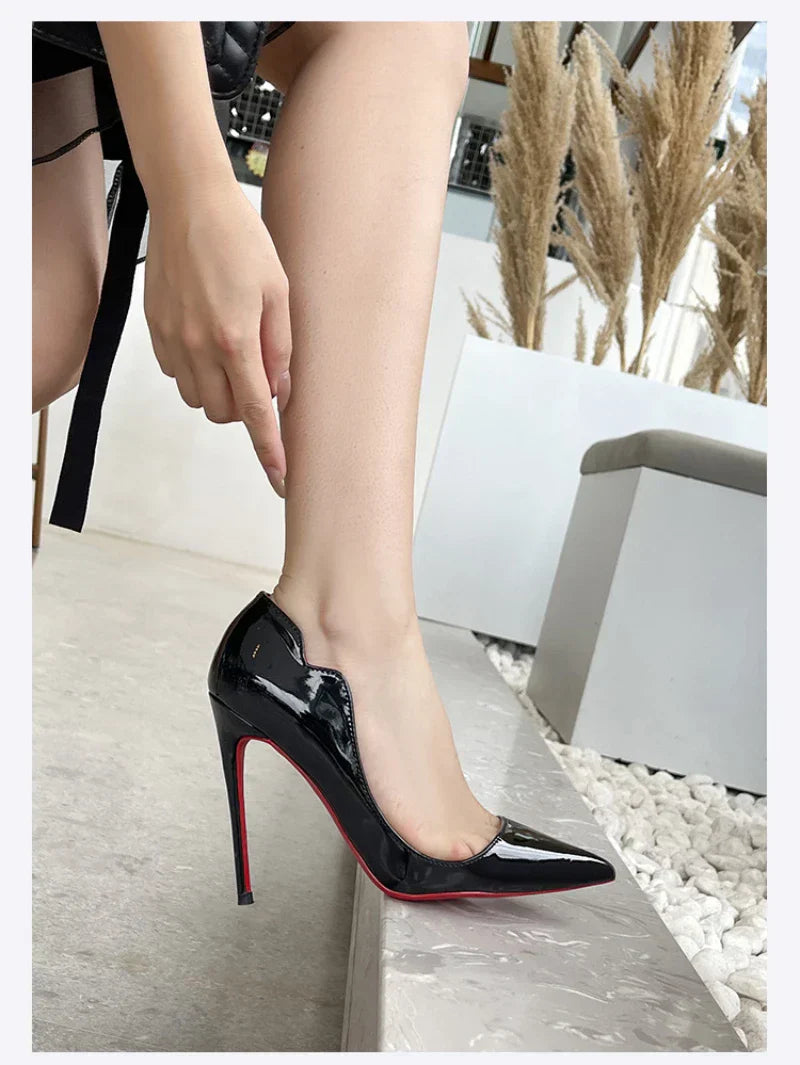European And American Nightclubs Dressing Dance High Heels Women's Thin Heels Black Bed Pointed Toe French Single Shoes Women