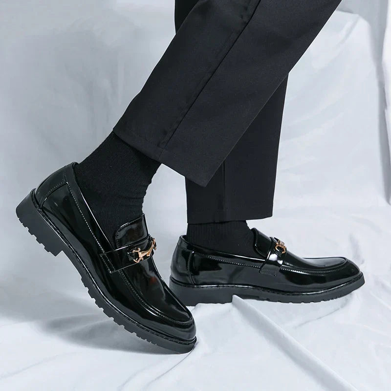 New Luxury Slip on Dress Shoes Men Genuine Leather Italian Loafer Shoes for Men Black Brown Brand Formal Oxford Men Casual Shoes