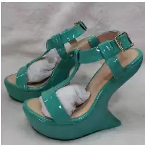 Yellow Heels Strappy Heeled Sandals Hoof Heel Buckle Strap Shoes Summer Women Luxury Designer Sandalias De Mujer Solid Blue Red