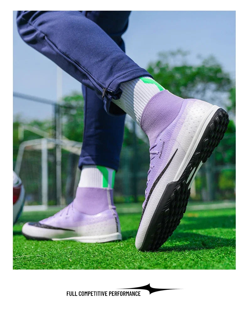 New Men Football Boots Women Professional Soccer Shoes Hot Sale TF/FG Sneakers Unisex High-quality Futsal Cleats Ultralight