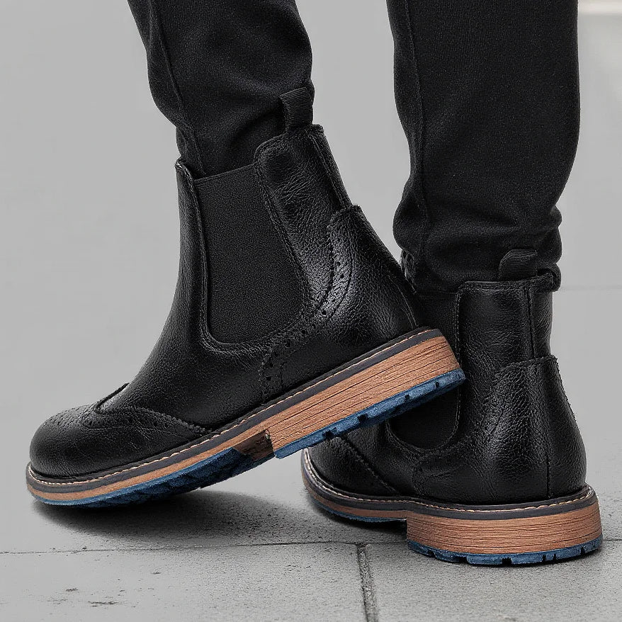 Size 7-13 Brogue Chelsea Men Boots Classical American Style Leather Boots