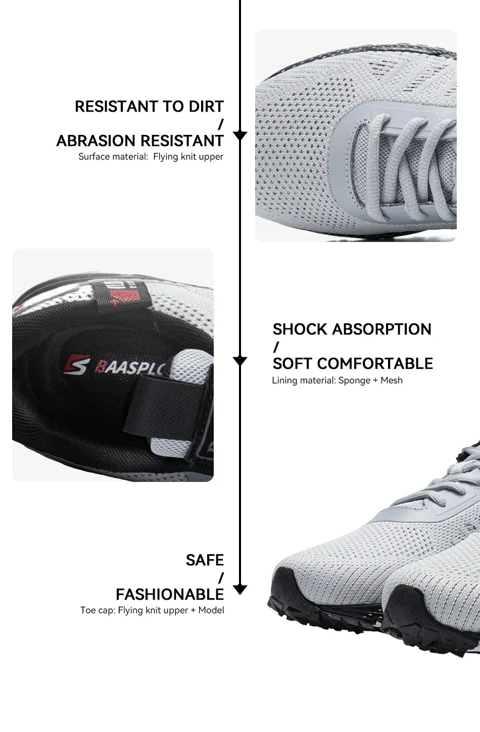 Running Shoes For Men Lightweight Sneakers Man Designer Mesh Sneaker Lace-Up Male Breathable Sports Tennis Shoe