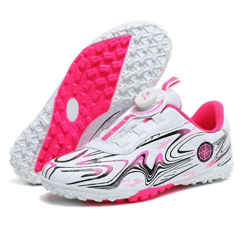 Kids Soccer Cleats Boys Girls Professional Football Shoes FG/TF Grass Training Non-Slip Athletic Sneakers Breathable Comfortable