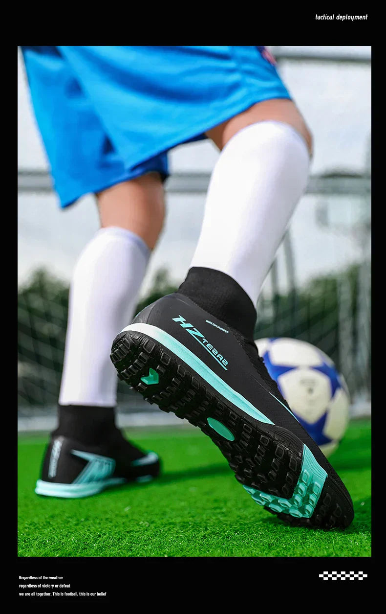 New Men Soccer Shoes Boys Cleats Adult Outdoor Breathable Football Boots Training Sport Long Spikes Non Slip Match Comfortable