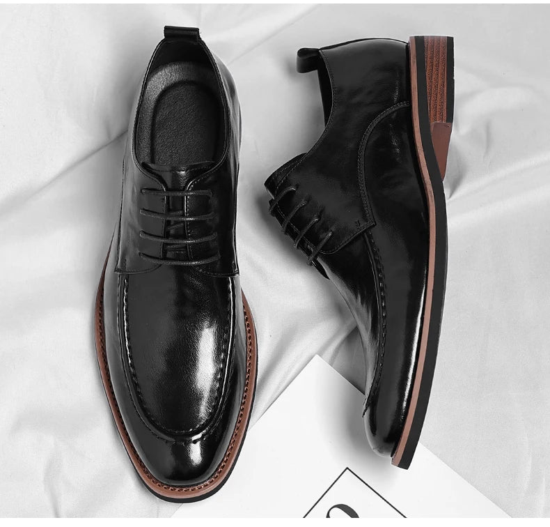 Men's Oxford Derby Dress Shoes Business Formal Casual Party Footwear Comfortable New Fashion Solid-Color Sneakers