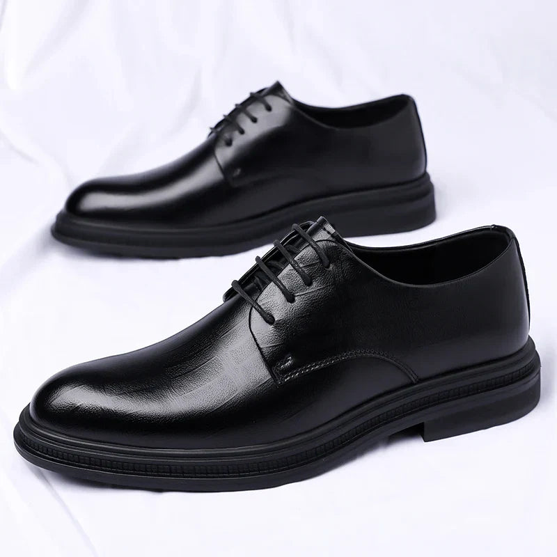 Men's Formal Leather Shoes Lace Up Breathable Non-slip Rubber Sole Lightweight Comfortable Dress Shoes Office & Special Occasion