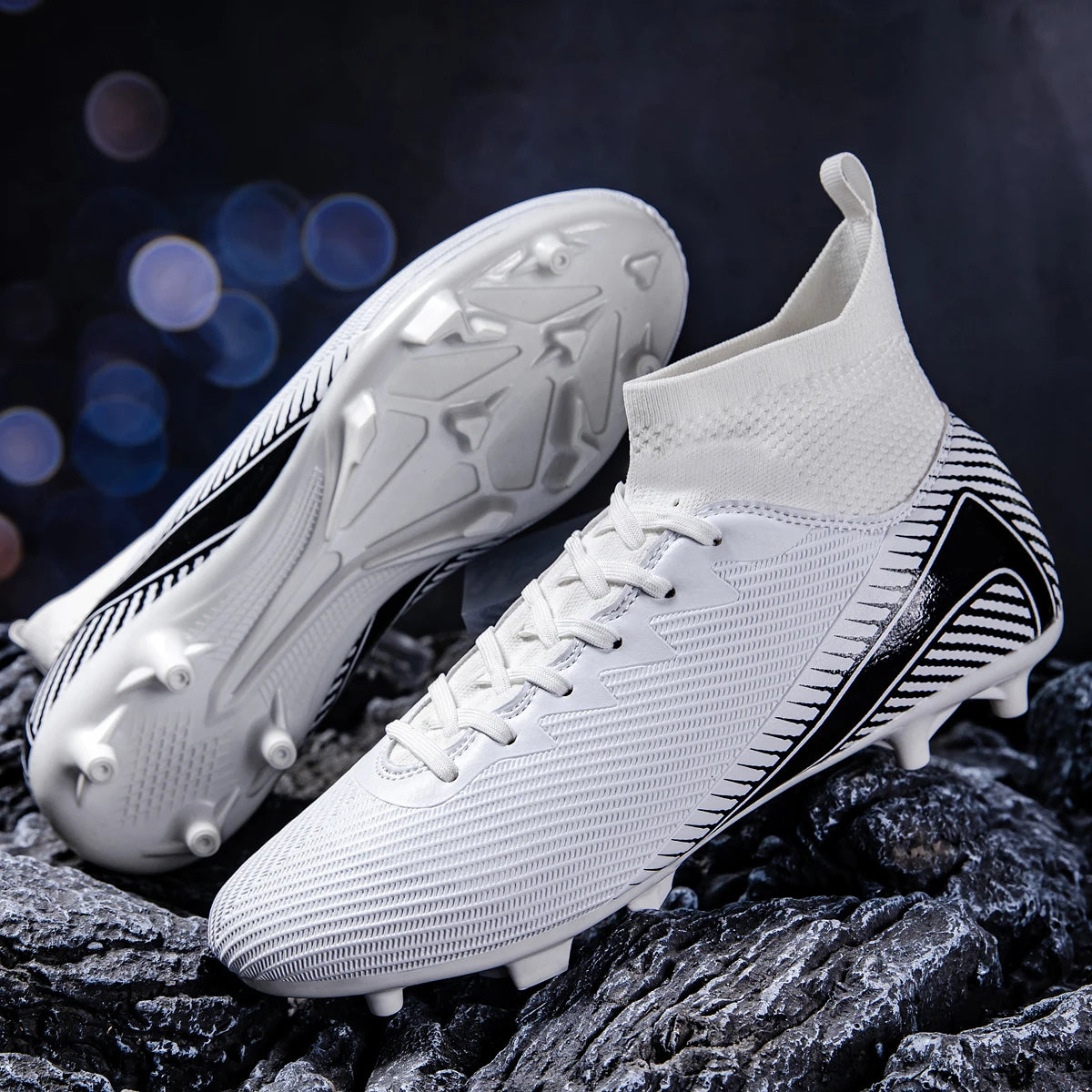 Competition Dedicated Adult AG FG football shoes High Density PU Fabric Anti-slip TPU Long Stud Sturdy Natural Grass Training