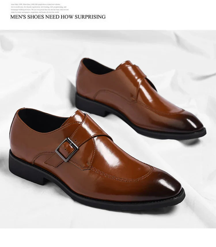 حذاء رجالي جلدي بتصميم بريطاني رسمي للعمل مريح وعصري كاجوال-SJ1112