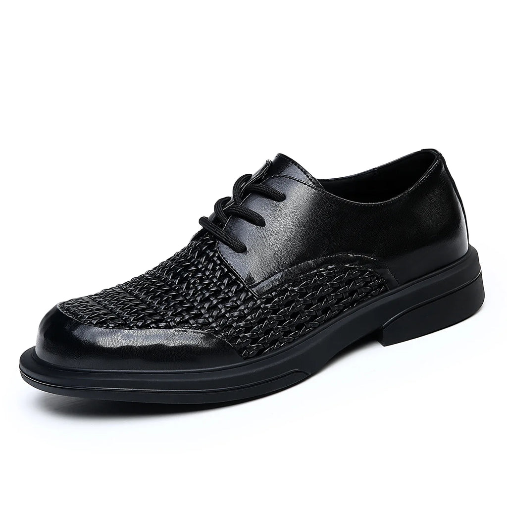 Summer Hallow Breathable Elegant Shoes Man Black Fashion Business Casual Shoe Male Lace Designer Leather Shoes for Men