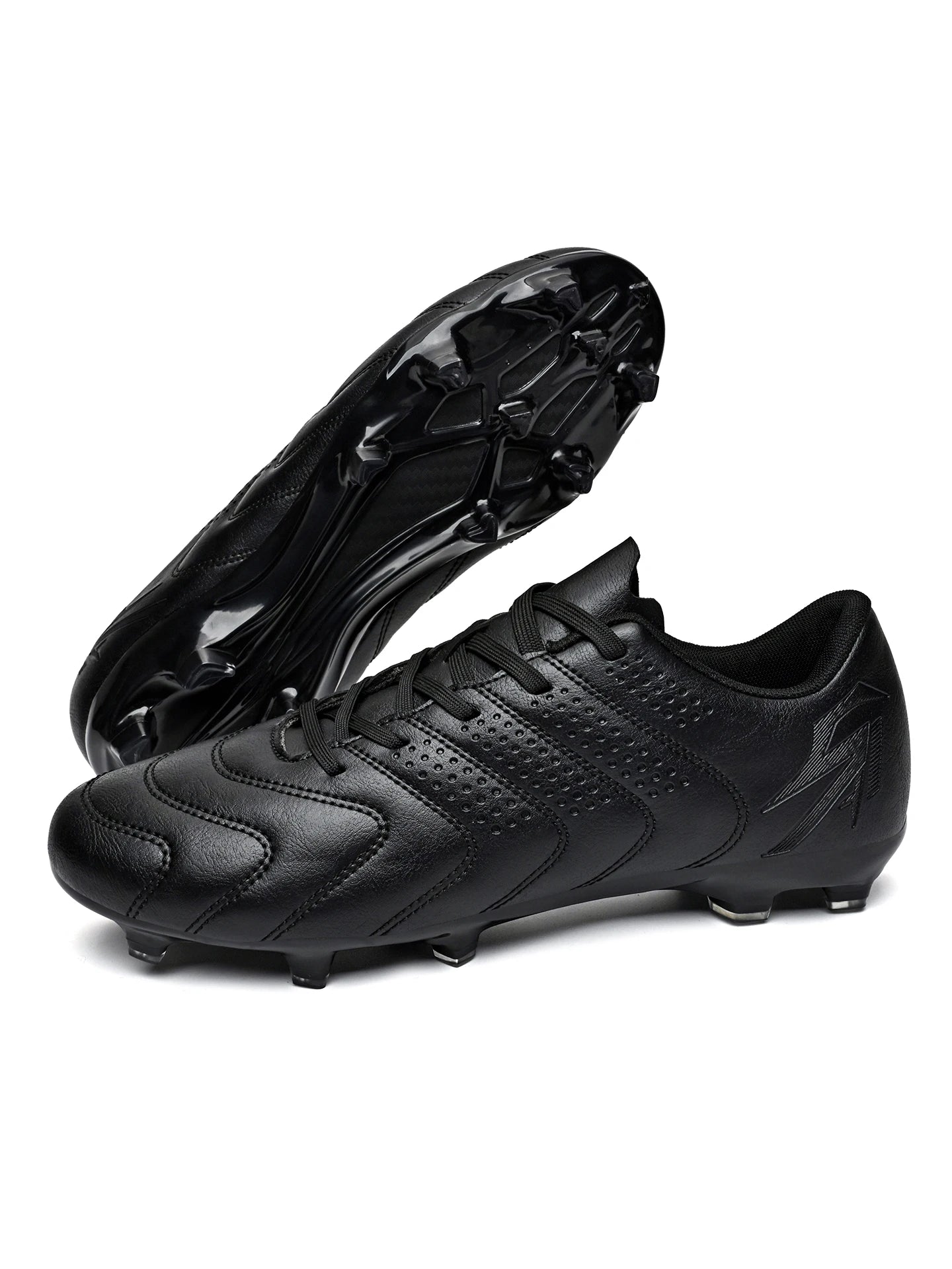 Unisex AG/FG Soccer Shoes, Retro-inspired Design, Premium PU Leather, Durable TPU Outsole with Long Studs, Blends Style and Per