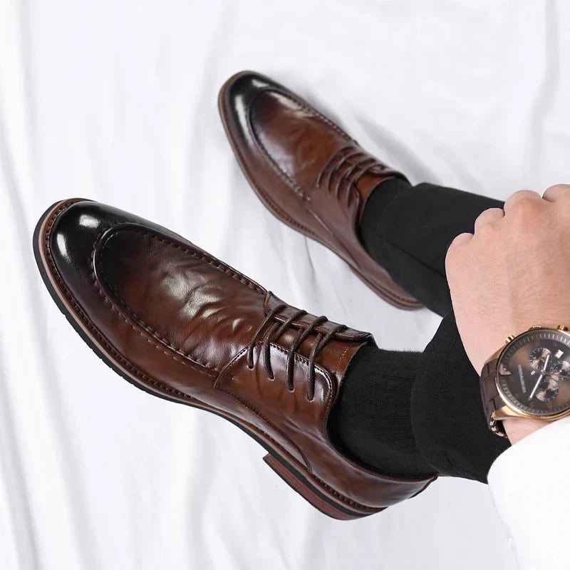 Italian Design Men's Oxford Business Shoes Formal Casual Leather Laces Lace-Up Anti-slip Flat Designer Shoes Comfy Walking Shoes