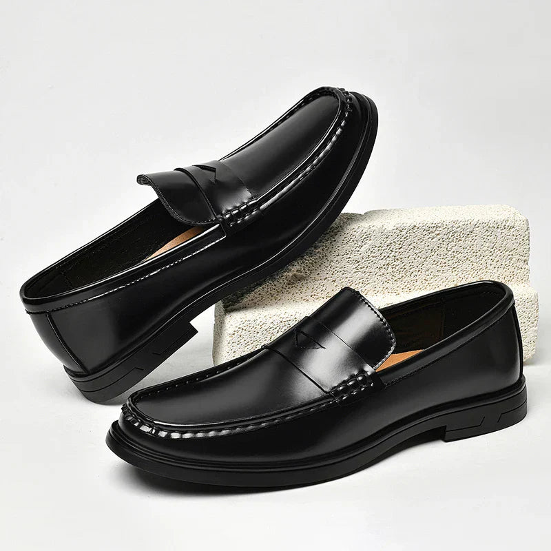 2026 New Men's Patent Leather Penny Loafers Slip On Design Soft Cushion Insole Wear Resistant Sole Business Wedding Party Shoes