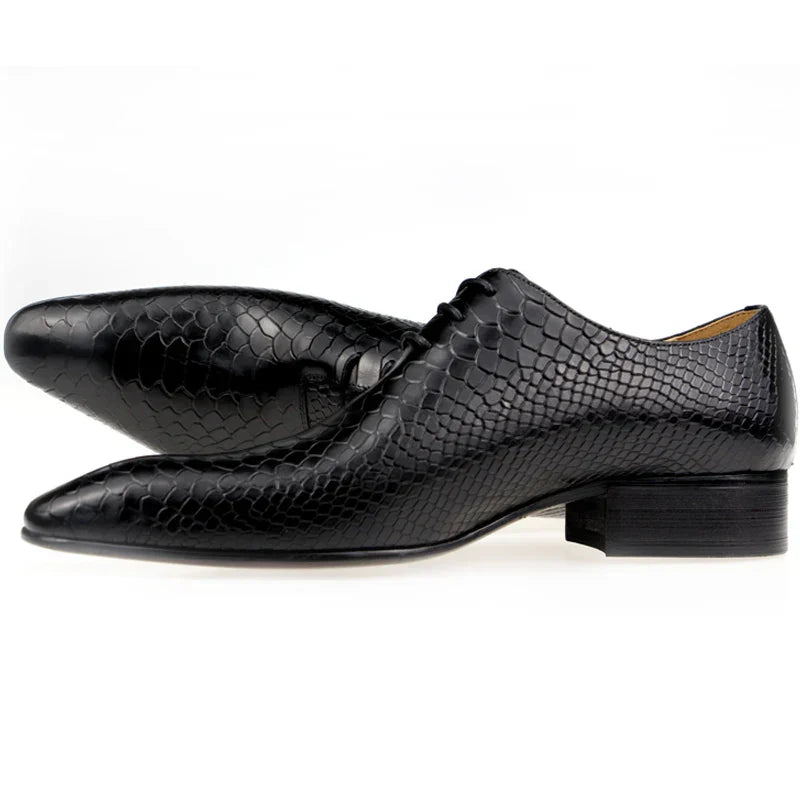 Men's Casual Dress Shoes Classic Oxfords Formal Modern Business Shoes Social Male Wedding Dress Sapato Loafer Serpentine Print