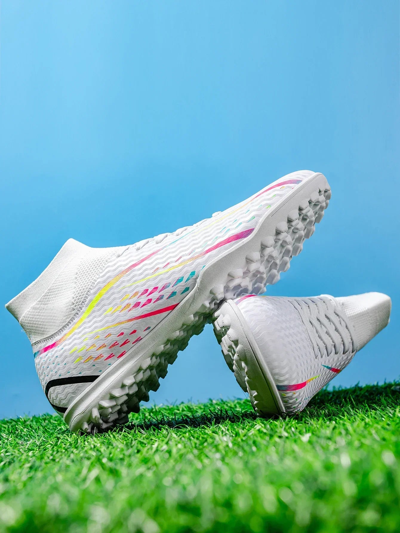 Classic TF Turf football shoes PU Fabric Comfort Upper Rubber Abrasion Resistant Sole Unisex Kids Sports Sneakers