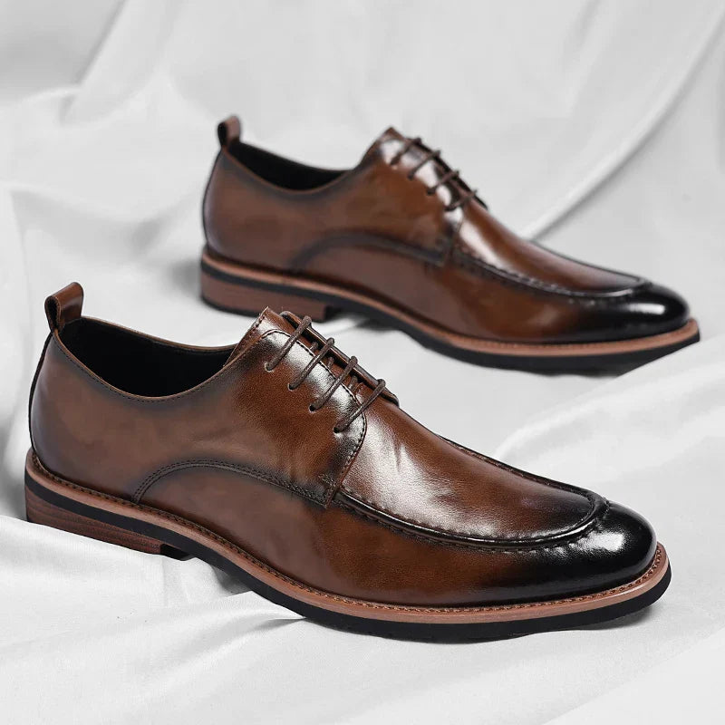 High Quality Male Oxford Shoes Leather Mens Casual Shoes Pointed Thick Bottom Business Brand Footwear Soft Comfortable Loafers