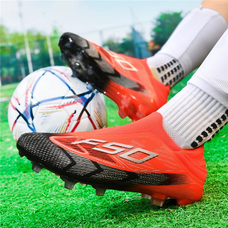 New Men Soccer Shoes High Ankle Breathable Football Boots Sports Shoes Ultralight Futsal Non-Slip High-quality Outdoor Match