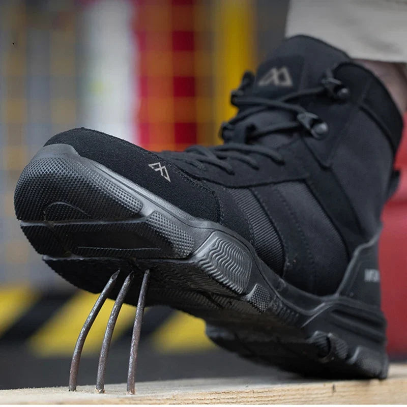 Steel Toe Work Boots Indestructible Safety Shoes Men Women Non Slip Work Shoes Male Tactical Boots Lightweight Protective Shoes