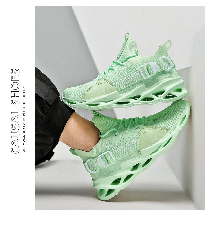 Sneakers Men Mesh Breathable Casual Men Shoes Unisex Light Soft Thick Sole Hole Couple Shoes Athletic Sneakers Women Shoes