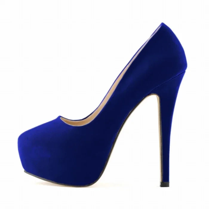 Women Pumps Stilettos Sexy 14cm Super High Heels Female Round Toes Platform Thin Heels NightClub Party Dress Red Wedding Shoes