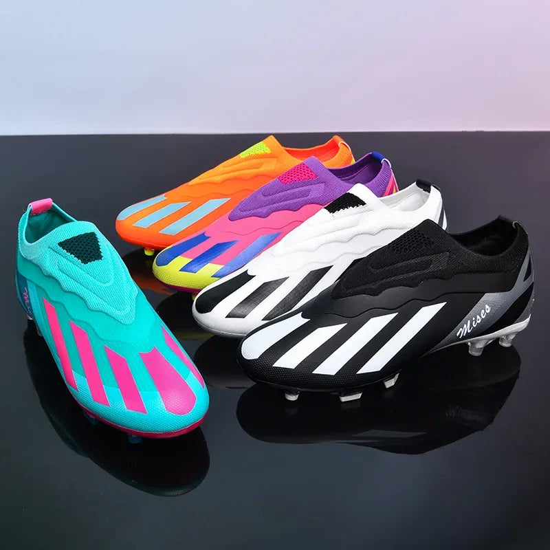 New Men Outdoor Football Boots Cleats Soccer Shoes Long Spikes FG Boys Non Slip Sport Training Breathable Match Comfortable