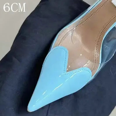 2026 Spring Summer New Fairy Wind Pointy High Heels Female Love Shaped Transparent Sandals Sexy Party Pumps