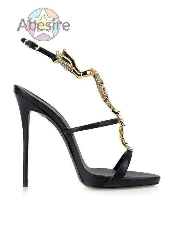 Classic Summer New Women's Stiletto Heel Sheepskin Peep Toe Platform Rhinestone Sandals High Heel Ankle Strap Pumps Sandals