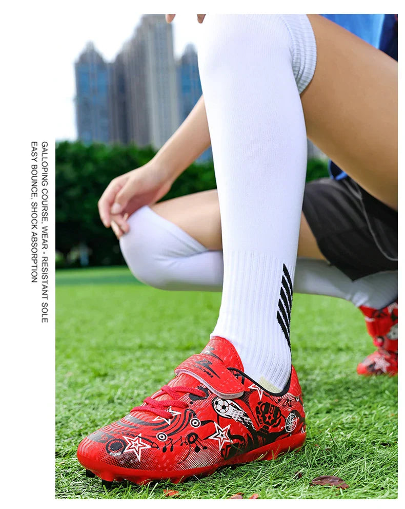 New Youth Soccer Shoes Kids Football Boots Professional Training Non-Slip Indoor Outdoor Futsal Cleats Sneakers Breathable 28-39
