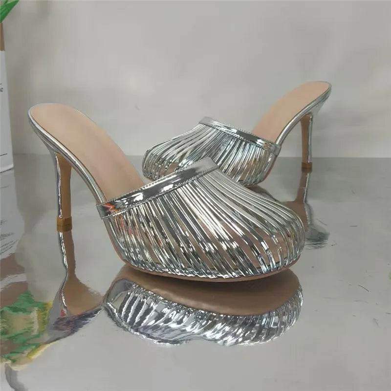 2026 New Sexy Women's Open Toe Mule Sandals - Slip On Stiletto Heels for Wedding/Party, Summer Breathable Comfort Dressy Shoes