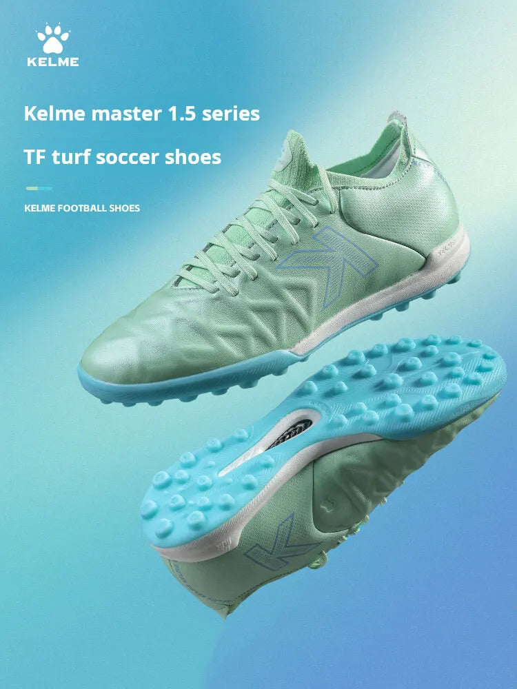 Kelme Soccer Shoes Football Boots Sneakers Men Outdoor Cleats Boots TF Short Staple Calf Leather Artificial Grass Five Person