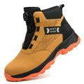 Men Safety Shoes Waterproof Work Boots Puncture-Proof Non Slip Sneakers Steel Toe Protective Boots Rotating Button Winter Boots