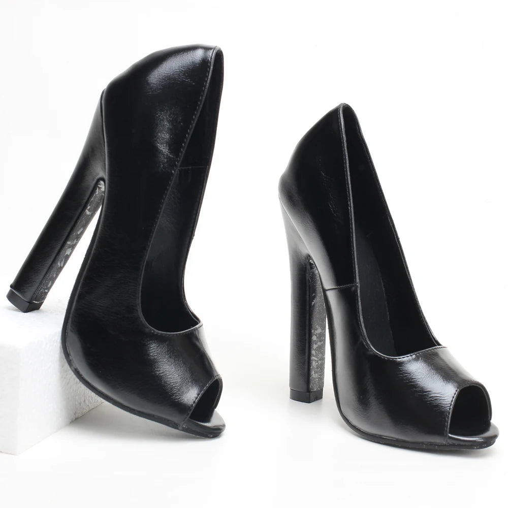 Unisex's Extreme High Heel Peep Toe Vintage Fashion Sexy Pump Plus Size Shoes