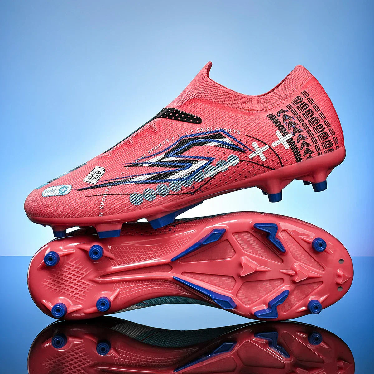 AG/FG Soccer Cleats Kids Youth Training Shoes PU Fabric Upper TPU Sole Non-Slip Wear-Resistant Firm Ground
