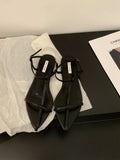 2025 Ladies Shoes Summer Sandals Suit Female Beige Open Toe Clear New Black Peep Low Girls Comfort Pointed Flat Casual Sandals