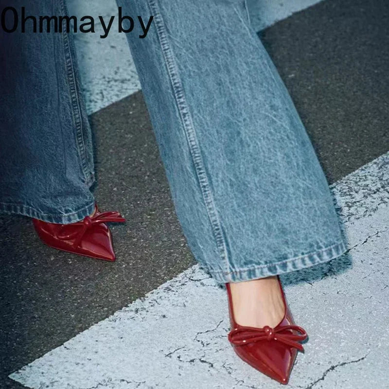 2026 New Summer High Heel Women Sandals Shoes Fashion Shallow Butterfly-knot Shoes Elegant Wedding Party Shoes
