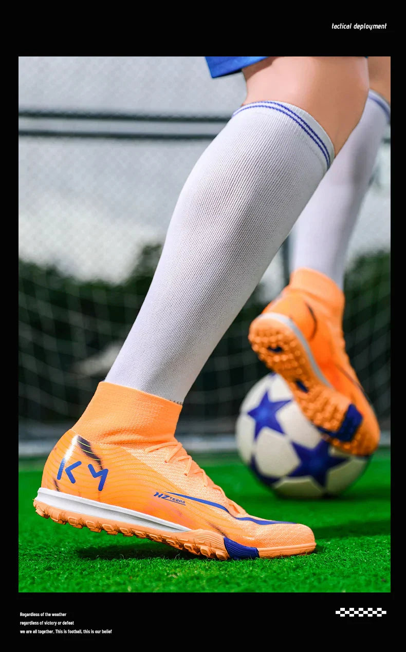 New Men Soccer Shoes Football Boots Cleats Adult Outdoor Breathable Training Sport Long Spikes Boys Non Slip Match Comfortable
