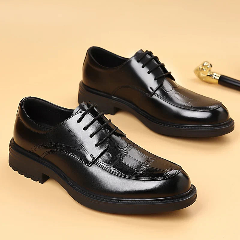 Fashion Men's Oxford Office Shoes High Quality Casual Leather Round ToeFlat Designer Business Dress Shoes Outdoor Walking Shoes