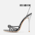 Liyke 2026 New Arrival Silver Crystal Narrow Band Women's Sandals Summer Party Wedding Prom Shoes Platform Open Toe High Heels